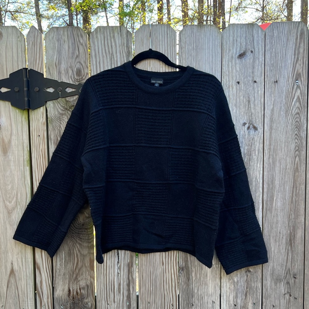 Coco + Carmen Black Sweater with cute design sz S/M